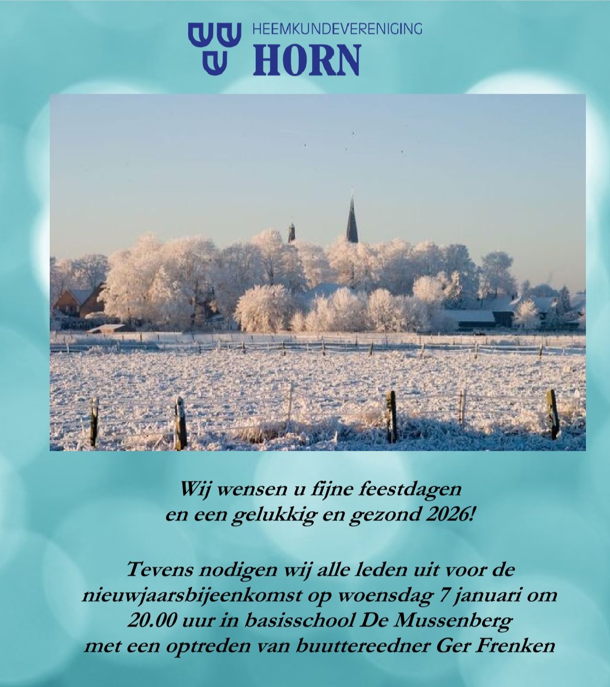 Wij wensen u fijne feestdagen en een gelukkig en gezond 2026